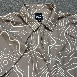 Qilo Tactical Topo Resort Shirt Men's M Desert Brown Short‎ Sleeve Performance